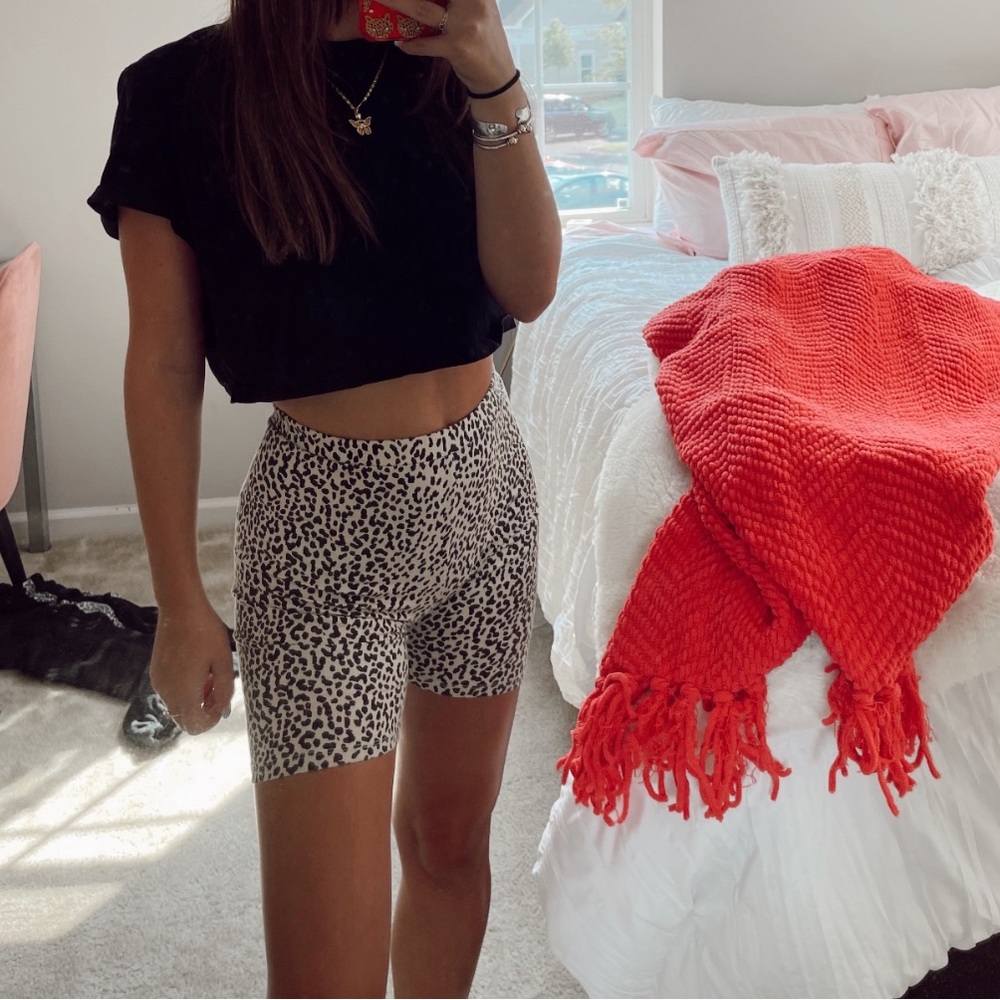 Cheetah print biker shorts